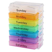 uxcell Household Travel Detachable Medication Reminder Daily Am PM Weekly Pill Box Case
