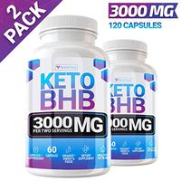 Keto Pills - (2 Pack | 120 Capsules) - 5X Potent - Advanced Keto Burn Diet Pills - Best Exogenous Ketones BHB Supplement for Women and Men - Boost Energy and Metabolism - 100% Vegan
