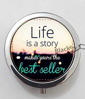 BlackKey Life is A Story Make Yours A Best Seller 3-Compartment Decorative Pocket Gift Box Case Organizer for Pill, Color 1 -1127