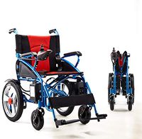 MBEN Foldable Electric Wheelchair, Portable Light Dual Function, Rechargeable, Electric Powered or Used as a Manual Wheelchair, Safety Brake,Lefthandcontrol
