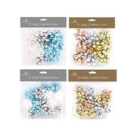 Large Or Small Luxury Metallic Foil Gift Bows Gold Silver White Blue Christmas Xmas, 18 x Blue/white/silver Large Bows