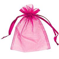 Kaimao 100 Pieces Organza Gift Bags Wedding Party Favor Bags Jewelry Pouches Candy Chocorate Pouch Wrap, 9 x 12 CM(Rose Red)