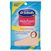 Dr. Scholl's Molefoam Padding, 2 strips of 4 1/8” x 3 3/8” (Pack of 8) // All-Day Pain Relief and Protection from Shoe Pressure and Friction with Extra Soft Padding that Protects Sensitive areas