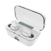 Wireless Bluetooth 5.0 Earbuds,TWS Mini Earbuds,Waterproof Stereo Earphone Bass in-Ear Sports Headset with Wireless Charging Case (White)
