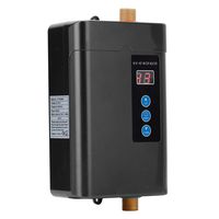Jacksking [UPGRATE] Electric Water Heater, Household Wireless/Touch Mini Instant Tankless Water Heater Hot Water Heater Tankless Instant Boiler, Aluminum Liner(Black US)