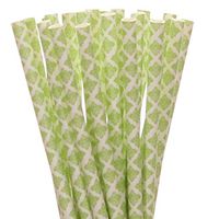 Biodegradable Paper Straws Lime Green Foil Solid (25)