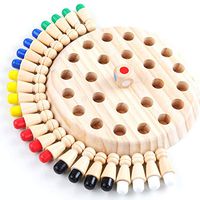 YAMY Children Wooden Memory Match Stick Game, Memory Chess Toy, Logic Game and Brainteaser Kid Intelligence IQ Brain Teaser Game Early Learning Educational Toys (A)