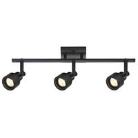 Track Light with 3 Stepped Cylinder Spot Lights - Black - GU10 Base