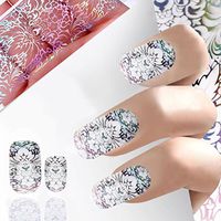 Nail Art Stickers,Putars Fashion Design Nail Art Foil Stickers Transfer Decal Tips Manicure (L)