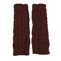 Da.Wa Winter Unisex Cable Knit Long Arm Warmer Fingerless Thumbhole Gloves Mittens