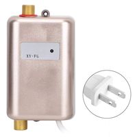 Instantaneous water heater, mini gold stainless steel water heater with indicator light, hot and cold kitchen at home(US)