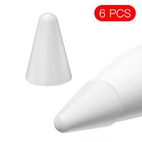 pzoz Protector Case Compatible with Apple Pencil Tips for 1st & 2nd Generation, Silicone Nibs Cover for iPad Pencil Tips and Replacement Writing Protection (6 Pcs) (White)