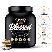 BLESSED Plant Based Protein Powder – 23 Grams, All Natural Vegan Protein, 1 Pound, 15 Servings (S'mores)
