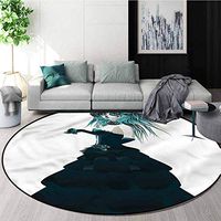 RUGSMAT Girls Round Area Rug,Gothic Halloween Lady Zombie Door Mat Indoors Bathroom Mats Non Slip Diameter-51