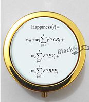 BlackKey Happiness Beautiful Inspirational Word 3-Compartment Decorative Pocket Gift Box Case Organizer for Pill, Color 2 -1774