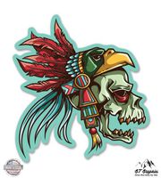 GT Graphics Native American Aztec Skull - 8" Vinyl Sticker - for Car Laptop I-Pad - Waterproof Decal