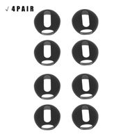 Autone 2/4 Pairs Super Thin Silicone Ear Tips Earbuds Cover Upgraded for Apple for Airpods Earphone (4Pair Black)