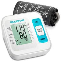 Blood Pressure Monitor, MEDGRAM Accurate Upper Arm BP Machine & Heart Rate Monitor with Cuff 22-40 cm, Automatic & Digital Meter Kit, 2 x 120 Sets Memory, FDA Approved