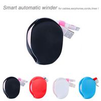 Automatic Cable Winder Retractable Cable Organizer For USB Cable,Headphones, Phone, Tablet and Reader Chargers Portable Cord Winder Travel Cable Organizer No More Tangled Cords (Black)