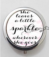 BlackKey She Leaves A Little Sparkle Wherever She Goes 3-Compartment Decorative Pocket Gift Box Case Organizer for Pill, Color 1-76