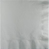 Club Pack of 900 Shimmering Silver 2-Ply Party Lunch Napkins 6.5"
