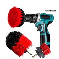 Drill Brush, Scrubber Brush, Power Scrubber Attachment Set 3 Pack, for Tub, Bathroom, Surface, Grill Cleaning Brush, Kitchen, Floor, Tile, Corners, Grout, Shower, Pool, Aotumotive(Red)