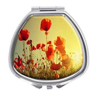 Field of Red Poppies in Bright Evening Light Design Pill Case Box Western Medicine Tablet Holder Decorative Pill Box for Pocket or Purse