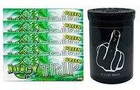 Herb Airtight Container Fresh Kettle with Juicy Jay's Green Trips 1.25 Flavored Hemp Rolling Papers 5 Count DC Crafts Nation- Middle Finger