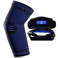 New Technology Elbow Compression Sleeve(1 Pack)+Tennis Elbow Brace (2 Pack),Best Elbow Support Gear for Sports or Daily Use to Prevent and Treat Tendonitis | Tennis Elbow | Golfer's Elbow | Arthritis