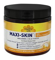 Maxi-Skin Zen Collagen Powder with L-Theanine, Anti-Aging Formula for Youthful Skin, Healthy Hair & Nails, 3.5oz (100g) Mandarin Orange and Chamomile Flavor