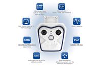 MOBOTIX MX-M16B DUAL-LENS IP Outdoor Camera, 6 MP Resolution, Moon-Light Sensor, Professional Software, Video Analytics - Body Only - Lens Not Included