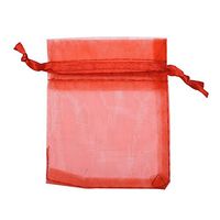 Mudder Organza Gift Bags Wedding Favour Bags Jewelry Pouches, Pack of 100 (2.8 x 3.5 Inch, Red)