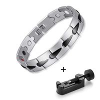 MGlooks Magnetic Bracelet for Men and Women, Magnetic Stainless Steel Magnetic Energy Bracelet for Arthritis Pain Relief Anti-Fatigue