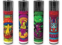4 Clipper Psychedelic 1 Limited Edition Refillable Lighters