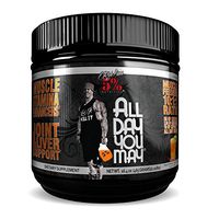 Rich Piana 5% Nutrition All Day You May 10:1:1 BCAA Post Workout Muscle & Joint Recovery Drink Supplement Powder, Essential Amino Acids, Creatine, Sugar-Free, 30 Servings (Southern Sweet Tea)