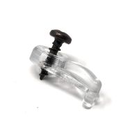 Clear Glass Cabinet Panel Retainer Clips with Screws (25 Pack, 1/8 Inch Offset)