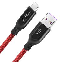Jiunai USB C Cable, 3.9ft Type C Fast Charging Data Sync Transfer Nylon Braided Cable Cord Compatible with Samsung Galaxy Note 10 Plus 5G S10 Plus S10e Note 9 LG Stylo 5 V30 Xiaomi 9 Huawei P30 Red