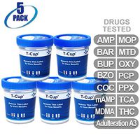 MiCare [5pk] - 14-Panel Multi Drug Test Cup (AMP/BAR/BUP/BZO/COC/mAMP/MDMA/MOP/MTD/OXY/PCP/PPX/TCA/THC with A3) #MI-TDOA-1145A3