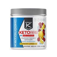 Ketologic BHB Exogenous Ketones Powder with Caffeine | Supports Low Carb, Keto Diet & Boosts Energy, Focus | Keto Pre-Workout Supplement, Beta-Hydroxybutyrate BHB Salts | Raspberry Lemonade - 10 Serve