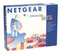 Netgear EN116 16-Port 10 Mbps Ethernet Hub RJ-45 with AUI/BNC & Uplink Button