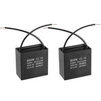 uxcell CBB61 Run Capacitor 450V AC 20uF 2 Wires Metallized Polypropylene Film Capacitors for Ceiling Fan 2pcs