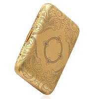 Cigarette Case Pure Copper Embossed Arabesque Tobacco Storage Case Holder for 16 King Size Cigarettes (Cigarette Case Pattern Symmetry)