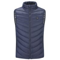 Briskorry Men's Heated Vest USB Charging Electric Heating Warm Sleeveless Jacket Winter Thick Fleece Washable Waistcoat Blue