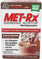 MET-Rx Original Whey Protein Powder, Great for Meal Replacement Shakes, Low Carb, Gluten Free, Extreme Chocolate, 2.54 oz. Packets, 18 Count