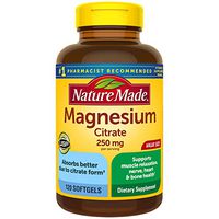 Nature Made Magnesium Citrate 250mg Softgels, 120 Count for Nutrition Support† (Packaging May Vary)