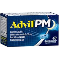 Advil PM (40 Count) Pain Reliever/Nighttime Sleep Aid Caplet, 200mg Ibuprofen, 38mg Diphenhydramine
