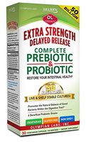 Olympian Labs Extra Strength Complete Prebiotic & Probiotic- 50 CFU, Delayed Release, Shelf Stable and Blister Packed for Freshness