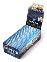 Elements SINGLE WIDE Rice Thin Cigarette Rolling Papers, 100/Pack, box of 25 packs, Sugar Gum