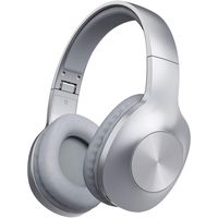 Bluetooth Headphones, Letscom Wireless Headphones Over Ear with Hi-Fi Sound Mic Deep Bass, 100 Hours Playtime and Soft Memory Protein Earpads for Travel Work TV PC Cellphone -Silver
