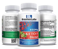 Braxton Labs Keto-5 Blend 650mg 60 Vegetable Capsules, Non GMO, Vegan Friendly Made in The USA